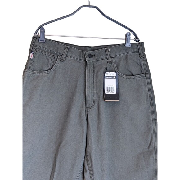 NWT Carhartt Original Fit Fire Resistant Cat2 Canvas Work Pants Gray - Picture 3 of 11